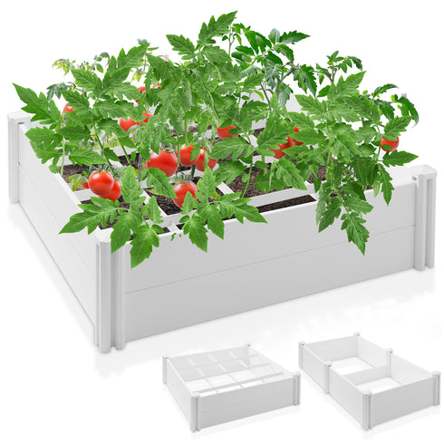 Heavy Duty PVC Raised Garden Bed Planter - White